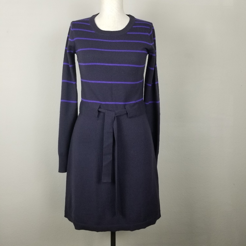 Theory "Milly Steady" Wool Tie Waist Sweater Dress